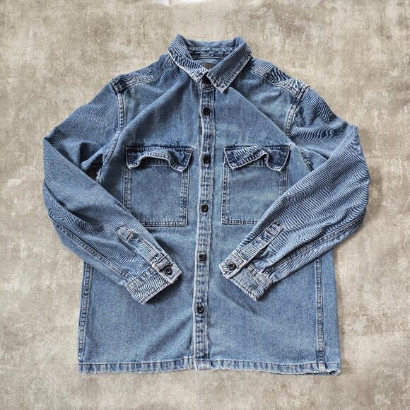 H&M Other - H&M | classic denim medium wash long-sleeve button down shirt | MENS S